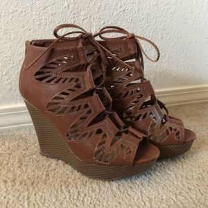 Lace up wedges